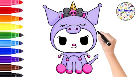 How To Draw Unicorn Kuromi Drawing Easy Kuromi Step By Step Sanrio Art Famiya Youtube