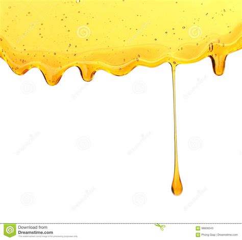 Honey Dripping From Dipper Isolated On White Background Stock Image