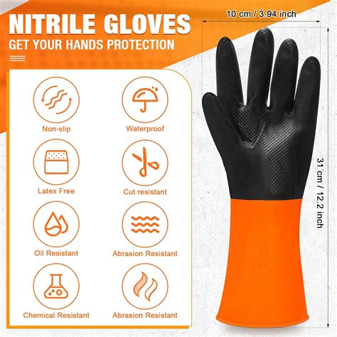 12 pares de guantes de látex industriales reutilizables resistentes a