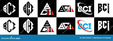 Bci Letter Logo Design In Six Style Bci Polygon Circle Triangle