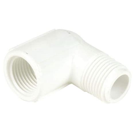 Dura 12 In Schedule 40 Pvc 90 Degree Mipt X Fipt Elbow Fitting C412 005 The Home Depot