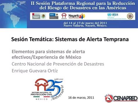 PPT Sesión Temática Sistemas de Alerta Temprana PowerPoint