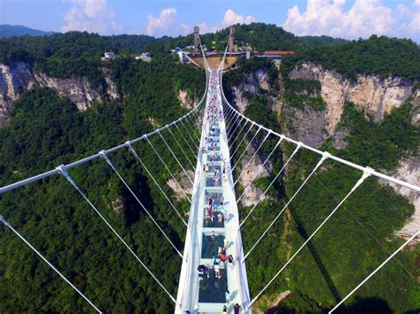 China Inaugurates The Longest Glass Bottom Bridge In The World