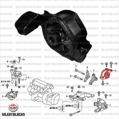 Support Moteur Arri Re Honda Jazz Silent Blocks