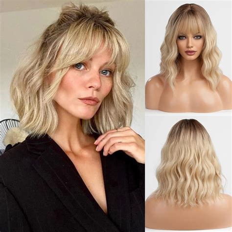 Amazon Alanhair Brown With Blonde Bob Wigs For Women Short Bob