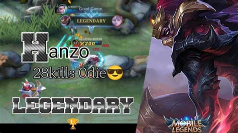 28 Kills Hanzo Fast Farming 10Mins Max Level NOSTOP LEGENDARY MLBB