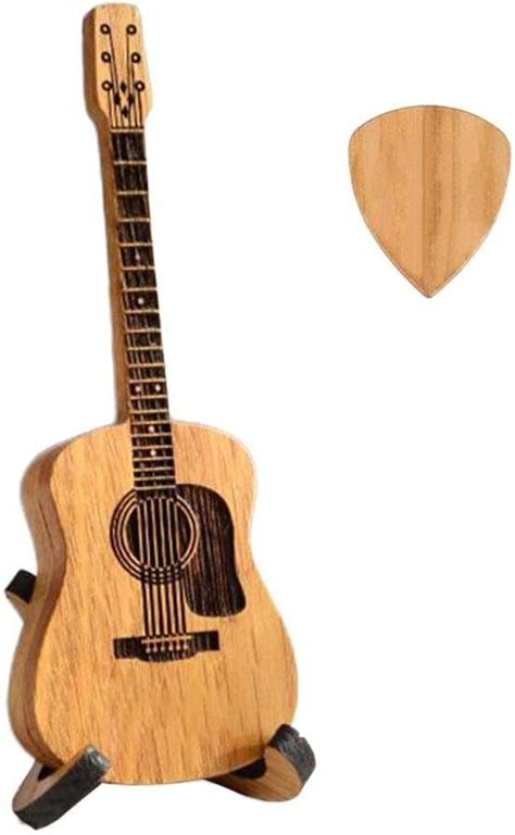 Amazon Crazyview Wooden Guitar Pick Box With Stand Mini Guitar