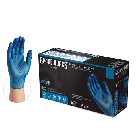 Buy GLOVEWORKS Blue Vinyl Light Industrial Disposable Gloves 3 Mil