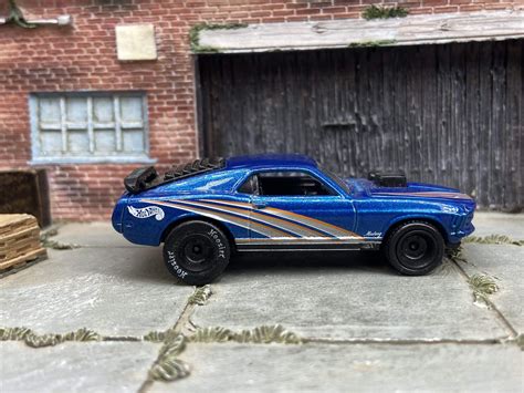 Custom Hot Wheels Ford Mustang Mach In Blue With Black Steel Etsy