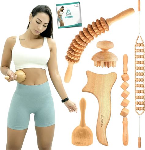 6 In 1 Wood Therapy Massage Tools Set Maderoterapia Kit Lymphatic Drainage Massager Wood