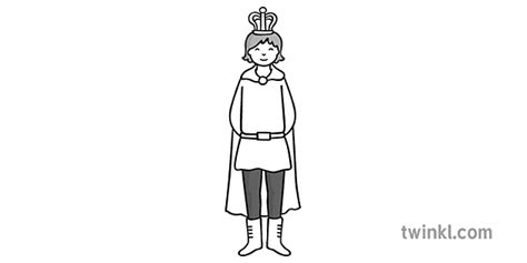 King From Rumpelstiltskin Black And White Illustration Twinkl