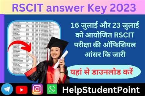 Rscit Answer Key 2023 16 जुलाई और 23 जुलाई को आयोजित Rscit परीक्षा की ऑफिशियल आंसर कि जारी