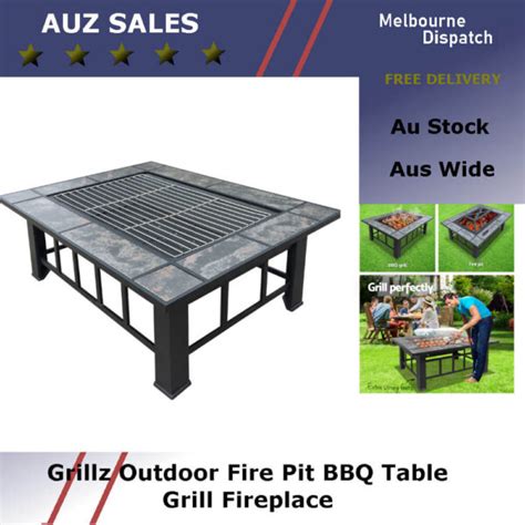 Grillz Outdoor Fire Pit Bbq Table Grill Fireplace Auz Sales Online