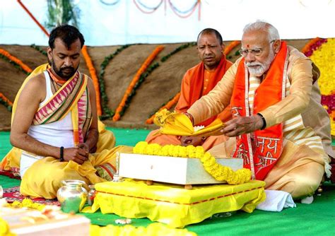 Sambhal Prime Minister Narendra Modi Performs Rituals During The