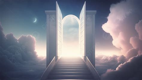 Heaven Clouds Beautiful Background, Clouds, Gate, Lineage Background ...