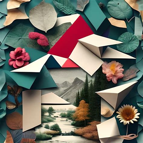 Greed Red and White Paper Collage Stock Illustration - Illustration of design, collage: 275192244