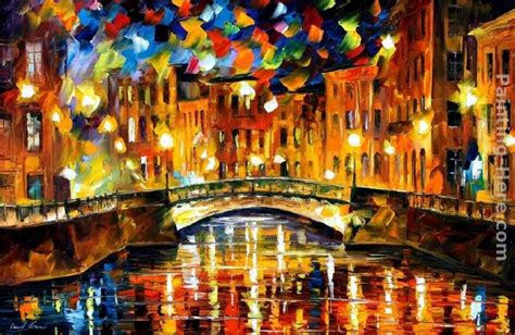 Leonid Afremov Bridge Over Happiness St Petersburg Painting Best