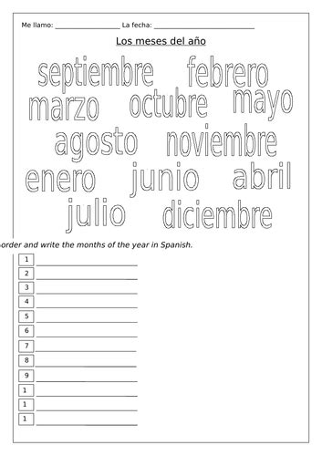 SPANISH - MONTHS AND SEASONS | Teaching Resources