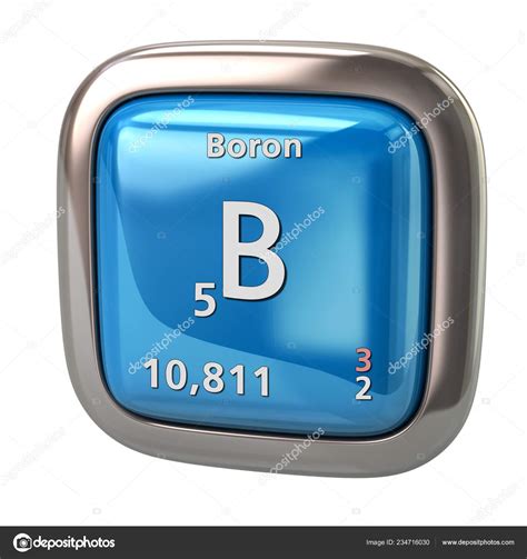 Boron Chemical Element Periodic Table Blue Icon Illustration White