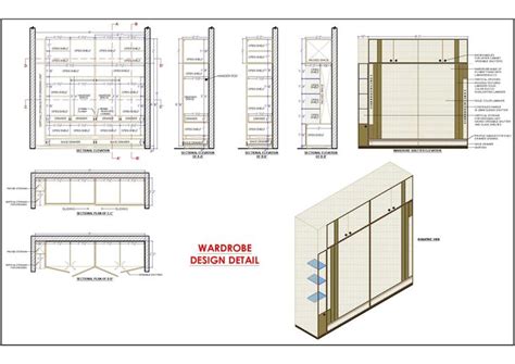 Sliding Wardrobe Cad Working Drawing Detail Plan N Design In