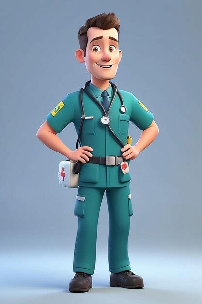 Premium Photo | Paramedic Cartoon Character 3D Animation Illustration Guide