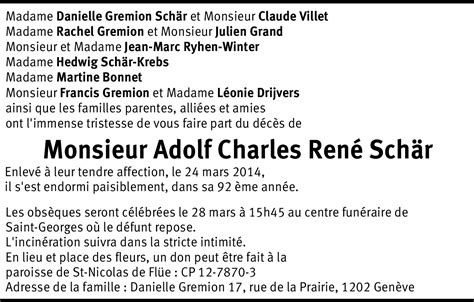 Adolf Charles Ren Sch R Hommages