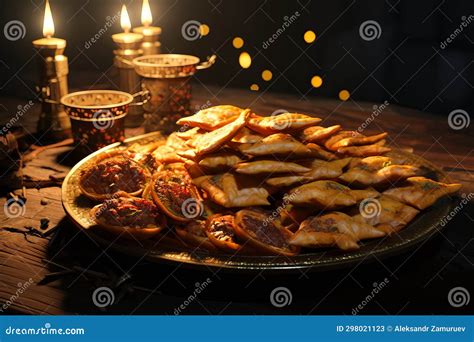 Arabic Pastries with Some Spices on Served Table. Traditionally Cuisine ...