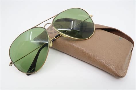 Vintage 50s Gold Filled Bandl Ray Ban Aviator Sunglasses Wcase 130 10k