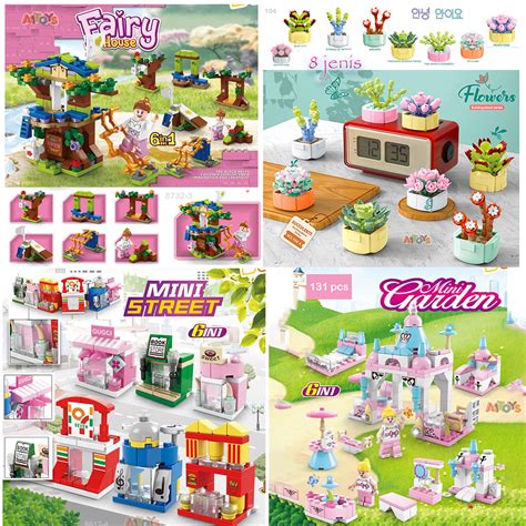 Jual Mainan Rumah Miniatur Rumah Rumahan Boneka Diy Brick Bunga Brick