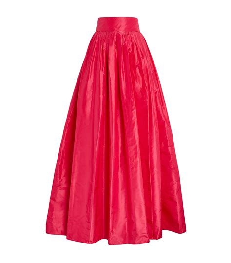 Carolina Herrera Silk Taffeta Ball Maxi Skirt In Red Lyst