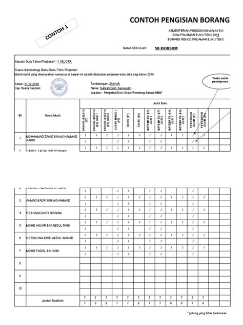 Contoh Borang G 2020 Pdf