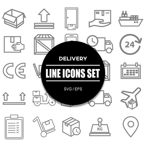 Delivery Line Icon Set By Freshicons Thehungryjpeg