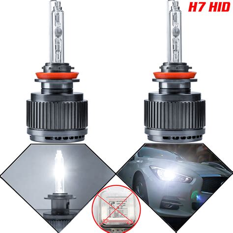 H7 HID 6000K - 7000K Xenon White LED Bulbs For Headlight Halogen Lamps ...