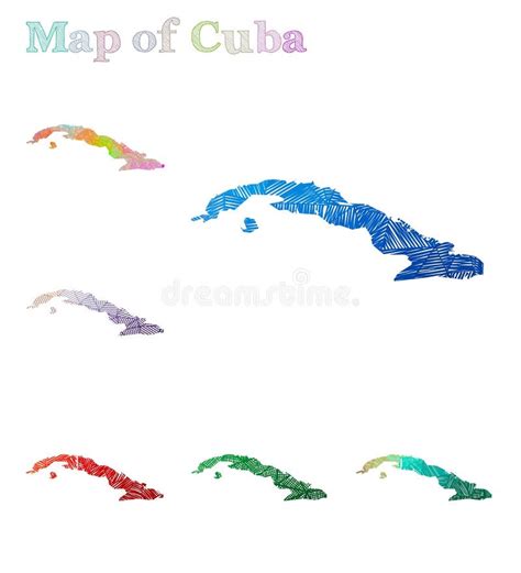 Cuba Hand Drawn Map Stock Vector Illustration Of Hand 133854462