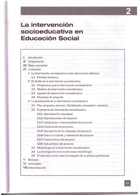 Capitulo La Intervencion Socioeducativa En Educacion Social La