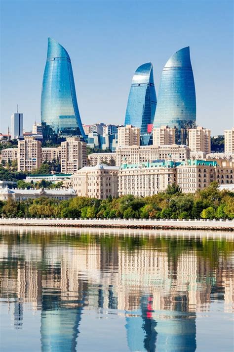 Baku City Skyline in Azerbaijan Editorial Photography - Image of glass ...