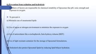 Stability aspects of liposomes | PPT