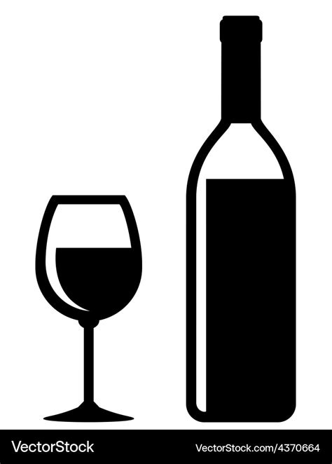 Wine bottle and glass Royalty Free Vector Image