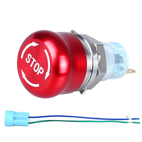 Metal Latching Emergency Stop Push Button Switch Mm No Nc Button