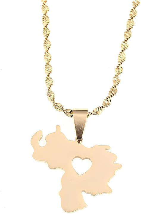 Stainless Steel Venezuela Map Pendant Necklace For Women Fashion ...