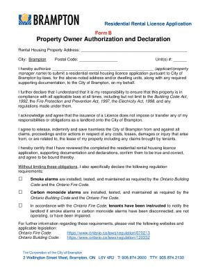 Fillable Online Brampton Residential Rental Licence Application Form