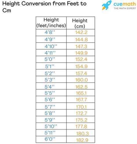 Cm To Inches Inches To Feet