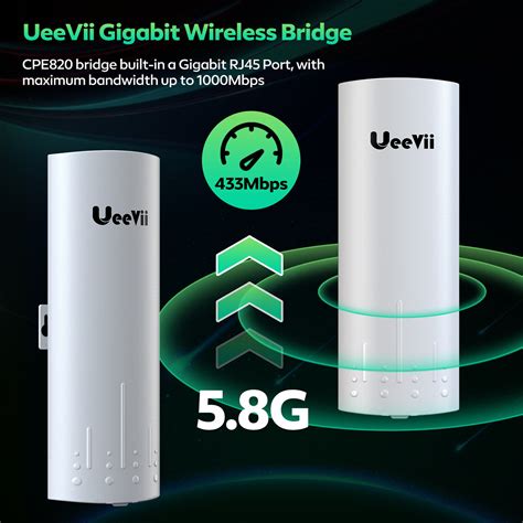 UeeVii 5 8G 1Gbps 3KM Point To Point Wifi Bridge 24V POE Gigabit