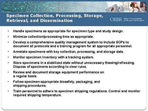 Best Practices Of Biobanking And Specimen Collection Quality