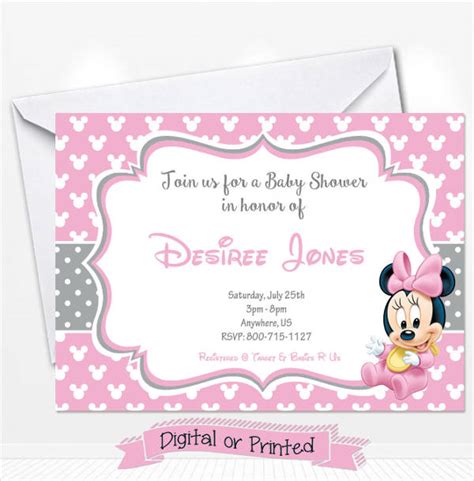 Free 6 Minnie Mouse Baby Shower Invitation Designs In Psd Ai