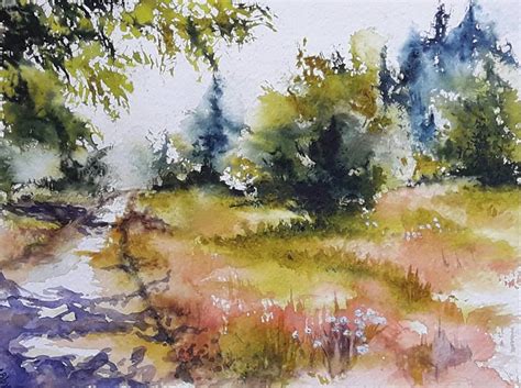 Paysages Laquarelle X Cm Paysage Aquarelle Paysage Flou Paysage