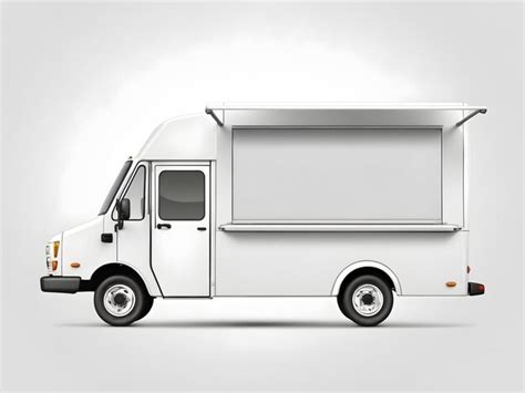 Premium Photo White Street Food Truck Template Blank Mockup For Brand