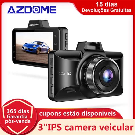 AZDOME Camera Veicular Dupla Dash Cam Para Uber Camera Carro 3inch Tela