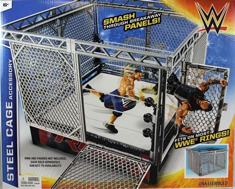 STEEL CAGE ACCESSORY (FITS MOST WWE RINGS) MATTEL TOY ACTION FIGURE ...