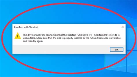 Pc Problem With Shortcut The Drive Or Network Connection That The